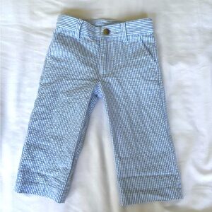 Janie and Jack Blue White Striped baby boys Seersucker linen Pants 12-18 months
